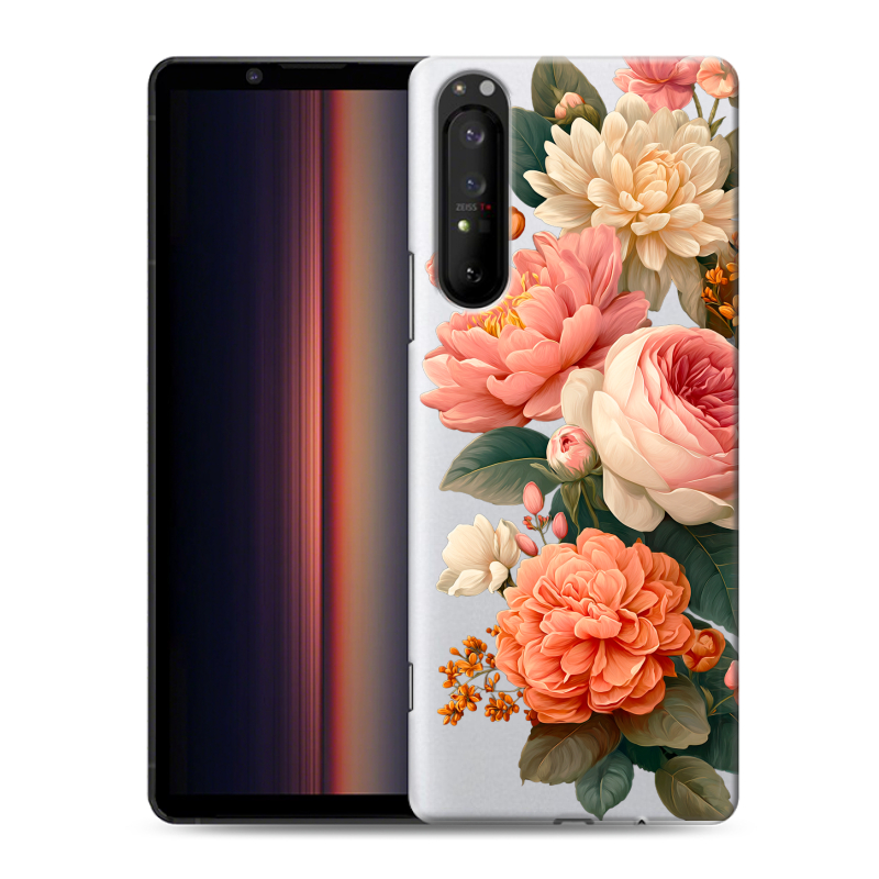 Силиконовый чехол на Sony Xperia 1 II с принтом цветы Силиконовый чехол на Sony Xperia 1 II с принтом цветы