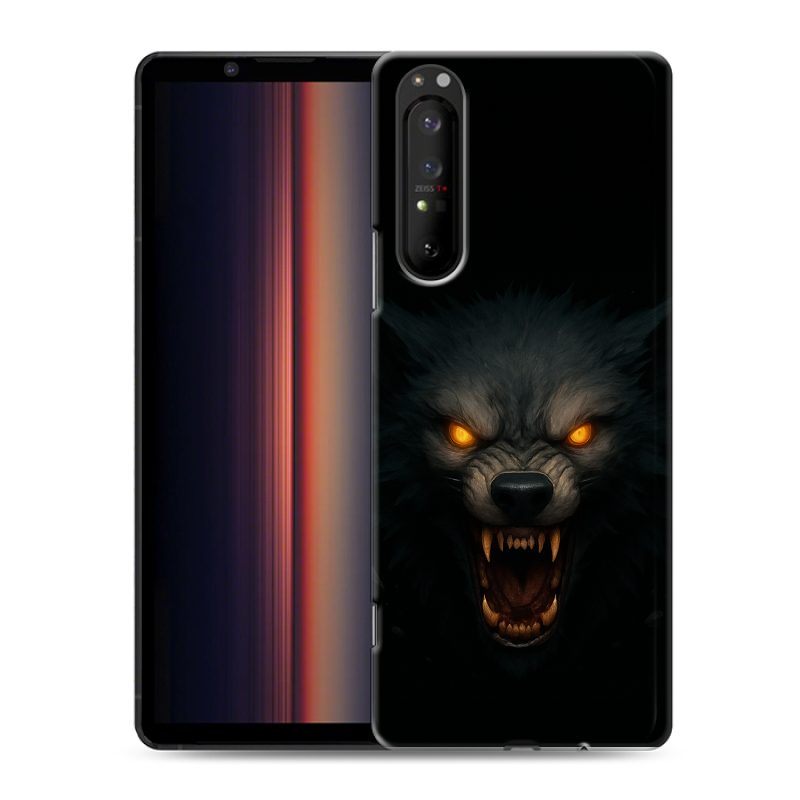 Силиконовый противоударный чехол на Sony Xperia 1 II с принтом Волк Силиконовый противоударный чехол на Sony Xperia 1 II с принтом Волк