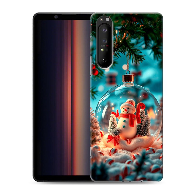 Силиконовый противоударный чехол на Sony Xperia 1 II с принтом Новый год Силиконовый противоударный чехол на Sony Xperia 1 II с принтом Новый год