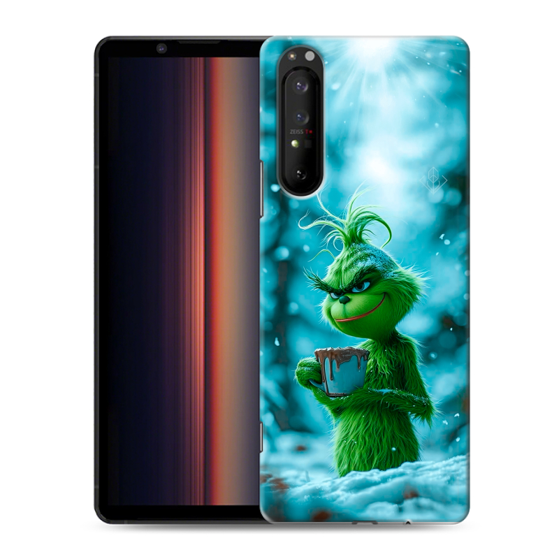 Пластиковый чехол на Sony Xperia 1 II с принтом Новый год гринч Пластиковый чехол на Sony Xperia 1 II с принтом Новый год гринч