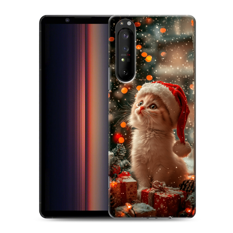 Силиконовый противоударный чехол на Sony Xperia 1 II с принтом Новый год Силиконовый противоударный чехол на Sony Xperia 1 II с принтом Новый год