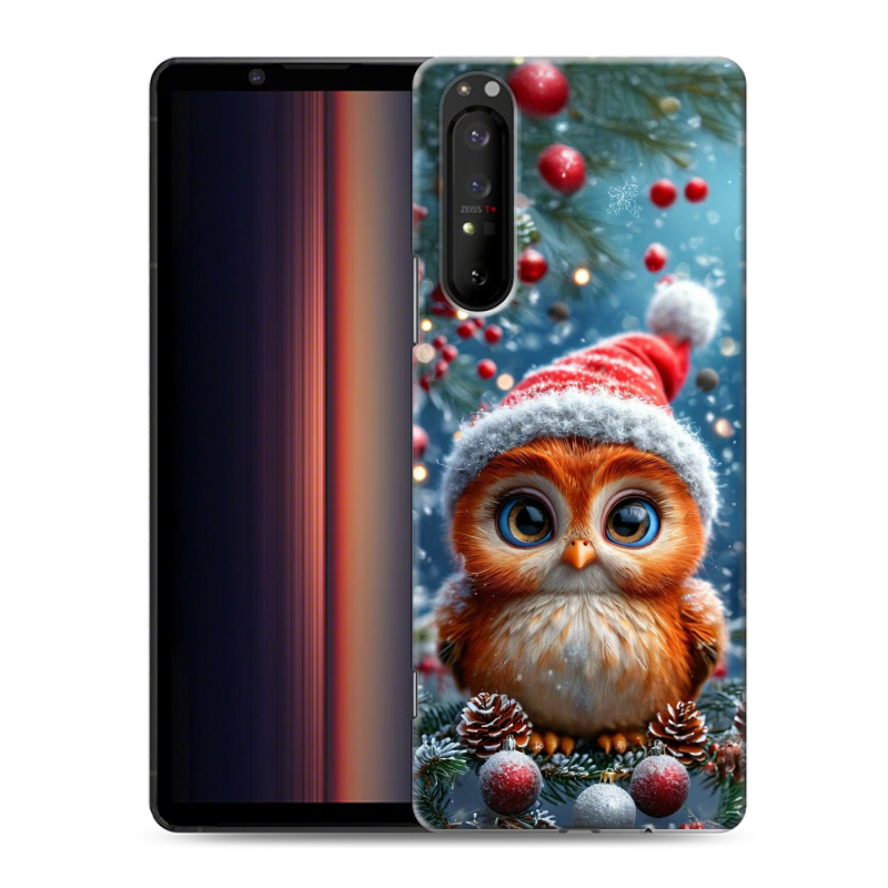 Силиконовый противоударный чехол на Sony Xperia 1 II с принтом Новый год Силиконовый противоударный чехол на Sony Xperia 1 II с принтом Новый год