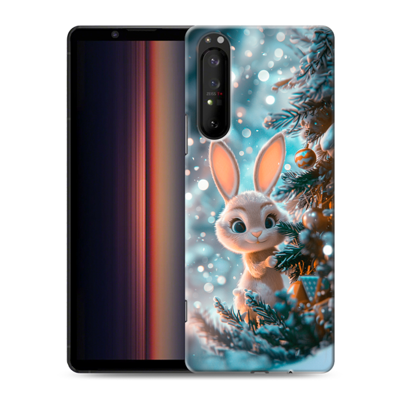 Силиконовый противоударный чехол на Sony Xperia 1 II с принтом Новый год Силиконовый противоударный чехол на Sony Xperia 1 II с принтом Новый год