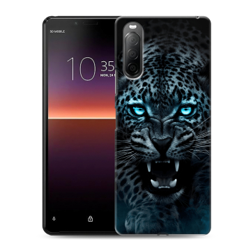 Силиконовый чехол на Sony Xperia 10 II с принтом Темный леопард Силиконовый чехол на Sony Xperia 10 II с принтом Темный леопард