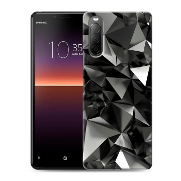 Силиконовый чехол на Sony Xperia 10 II с принтом Черные кристаллы Силиконовый чехол на Sony Xperia 10 II с принтом Черные кристаллы