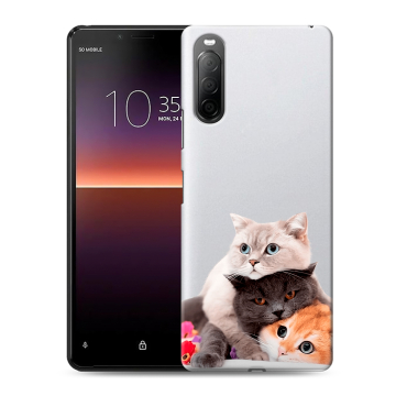 Силиконовый чехол на Sony Xperia 10 II с принтом Кошки Силиконовый чехол на Sony Xperia 10 II с принтом Кошки