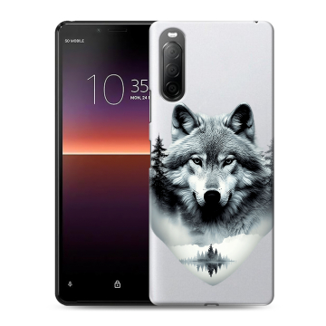 Силиконовый чехол на Sony Xperia 10 II с принтом Волк в лесу Силиконовый чехол на Sony Xperia 10 II с принтом Волк в лесу