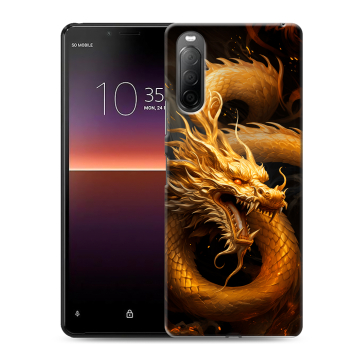 Силиконовый чехол на Sony Xperia 10 II с принтом Золотой дракон Силиконовый чехол на Sony Xperia 10 II с принтом Золотой дракон