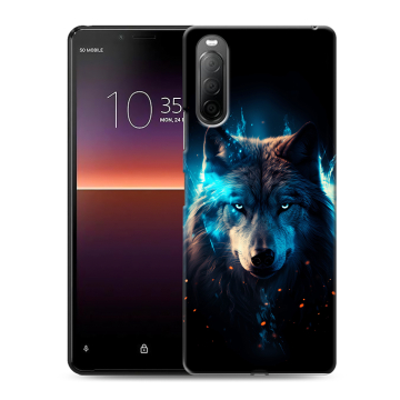 Силиконовый чехол на Sony Xperia 10 II с принтом Волк ночной