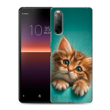 Силиконовый чехол на Sony Xperia 10 II с принтом котенок