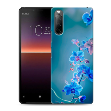 Силиконовый чехол на Sony Xperia 10 II с принтом Голубые цветы