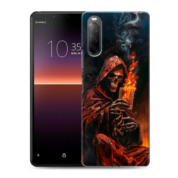 Силиконовый чехол на Sony Xperia 10 II с принтом Скелет и карты Силиконовый чехол на Sony Xperia 10 II с принтом Скелет и карты