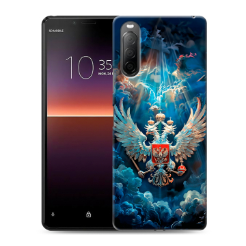 Силиконовый чехол на Sony Xperia 10 II с принтом Герб флаг России Силиконовый чехол на Sony Xperia 10 II с принтом Герб флаг России