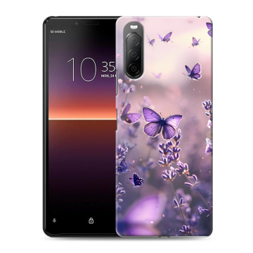 Силиконовый чехол на Sony Xperia 10 II с принтом бабочки и лаванда