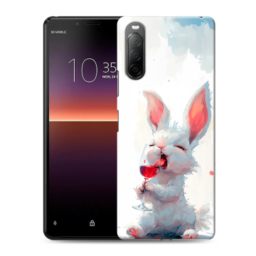 Силиконовый чехол на Sony Xperia 10 II с принтом кролик зайчик Силиконовый чехол на Sony Xperia 10 II с принтом кролик зайчик