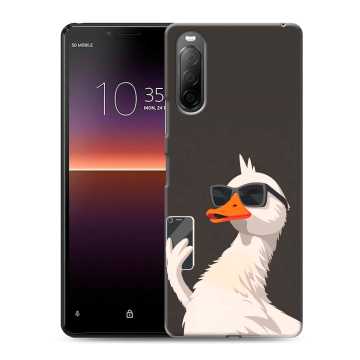 Силиконовый чехол на Sony Xperia 10 II с принтом утка в очках Силиконовый чехол на Sony Xperia 10 II с принтом утка в очках