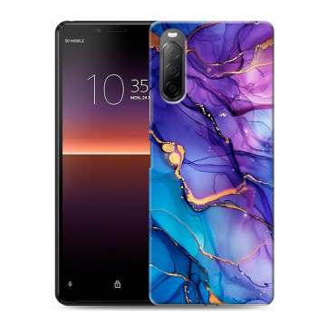 Силиконовый чехол на Sony Xperia 10 II с принтом синий мрамор Силиконовый чехол на Sony Xperia 10 II с принтом синий мрамор