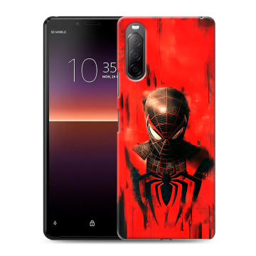 Силиконовый чехол на Sony Xperia 10 II с принтом человек паук spiderman