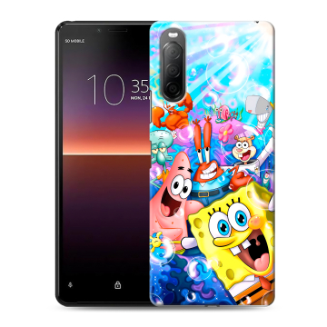 Силиконовый чехол на Sony Xperia 10 II с принтом спанчбоб спанч боб