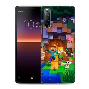 Силиконовый чехол на Sony Xperia 10 II с принтом Майнкрафт Minecraft Силиконовый чехол на Sony Xperia 10 II с принтом Майнкрафт Minecraft