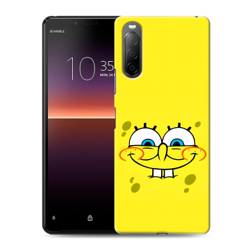 Силиконовый чехол на Sony Xperia 10 II с принтом спанчбоб спанч боб