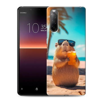 Силиконовый чехол на Sony Xperia 10 II с принтом Капибара