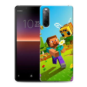 Силиконовый чехол на Sony Xperia 10 II с принтом Майнкрафт Minecraft