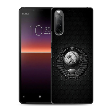 Силиконовый чехол на Sony Xperia 10 II с принтом Герб Флаг СССР