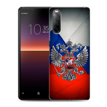 Силиконовый чехол на Sony Xperia 10 II с принтом Флаг России