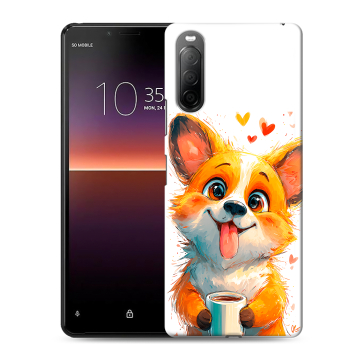 Силиконовый чехол на Sony Xperia 10 II с принтом корги Силиконовый чехол на Sony Xperia 10 II с принтом корги