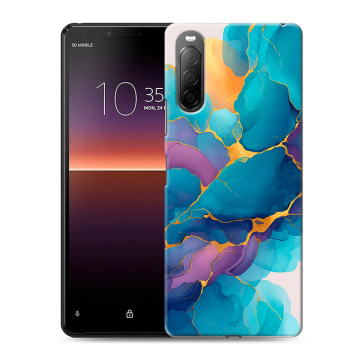 Силиконовый чехол на Sony Xperia 10 II с принтом Мрамор блестки Силиконовый чехол на Sony Xperia 10 II с принтом Мрамор блестки