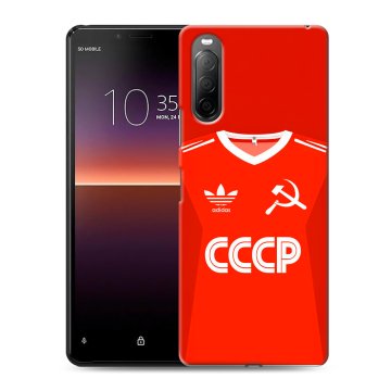Силиконовый чехол на Sony Xperia 10 II с принтом Флаг Герб СССР Силиконовый чехол на Sony Xperia 10 II с принтом Флаг Герб СССР