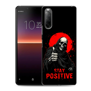 Силиконовый чехол на Sony Xperia 10 II с принтом смешной скелет Силиконовый чехол на Sony Xperia 10 II с принтом смешной скелет