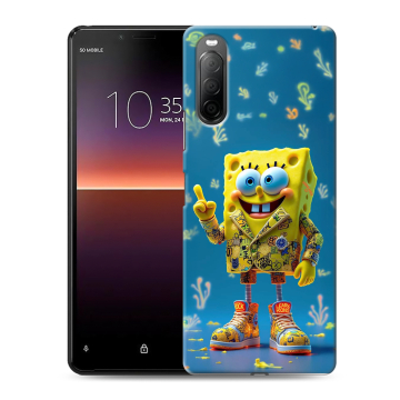 Силиконовый чехол на Sony Xperia 10 II с принтом Спанч боб Спанчбоб Силиконовый чехол на Sony Xperia 10 II с принтом Спанч боб Спанчбоб