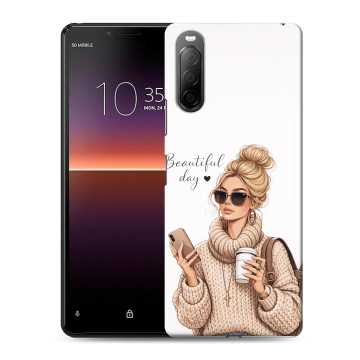 Силиконовый чехол на Sony Xperia 10 II с принтом женский