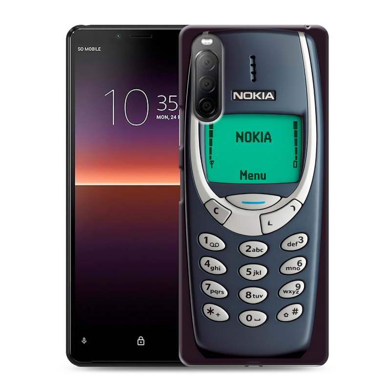 Силиконовый чехол на Sony Xperia 10 II с принтом Старый телефон Силиконовый чехол на Sony Xperia 10 II с принтом Старый телефон