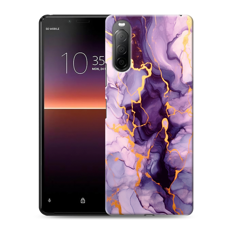 Силиконовый противоударный чехол на Sony Xperia 10 II с принтом Мрамор Силиконовый противоударный чехол на Sony Xperia 10 II с принтом Мрамор