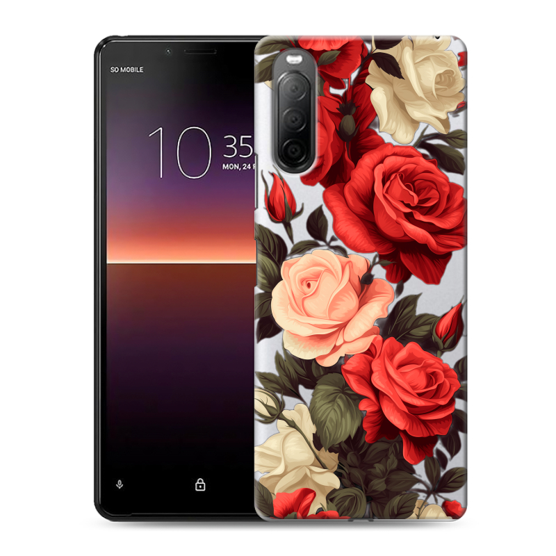 Силиконовый чехол на Sony Xperia 10 II с принтом Розы Силиконовый чехол на Sony Xperia 10 II с принтом Розы