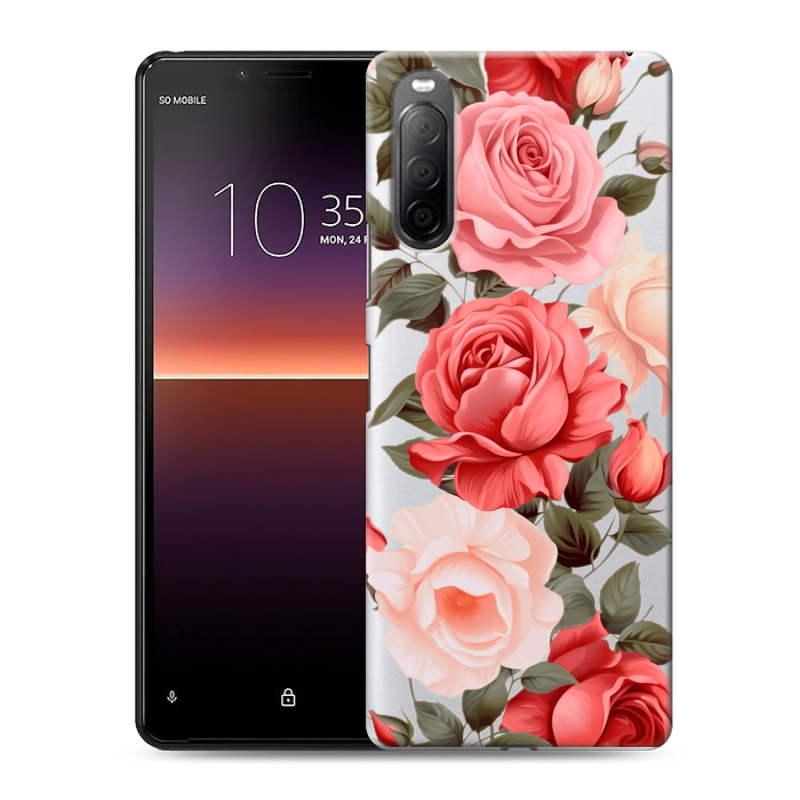 Силиконовый чехол на Sony Xperia 10 II с принтом Розы Силиконовый чехол на Sony Xperia 10 II с принтом Розы