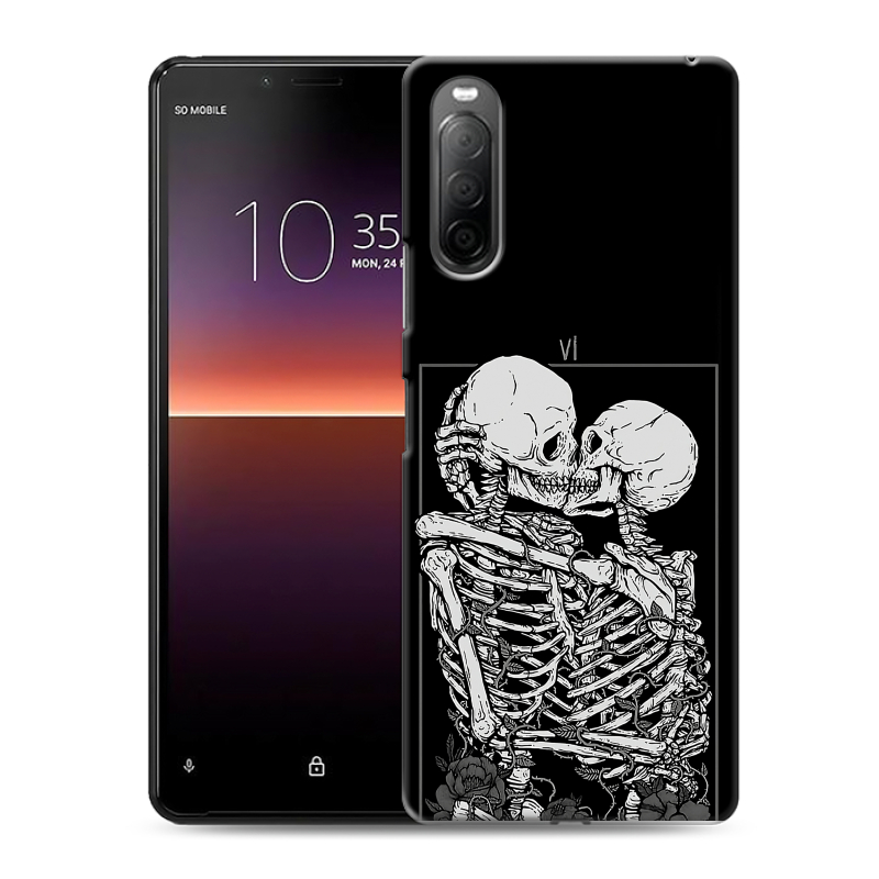 Силиконовый чехол на Sony Xperia 10 II с принтом Поцелуй скелетов Силиконовый чехол на Sony Xperia 10 II с принтом Поцелуй скелетов