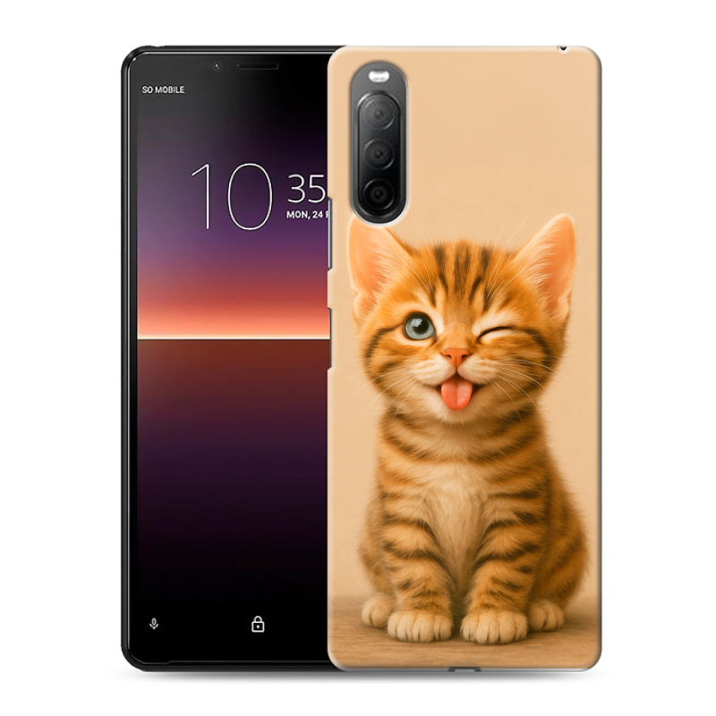 Силиконовый чехол на Sony Xperia 10 II с принтом котенок Силиконовый чехол на Sony Xperia 10 II с принтом котенок