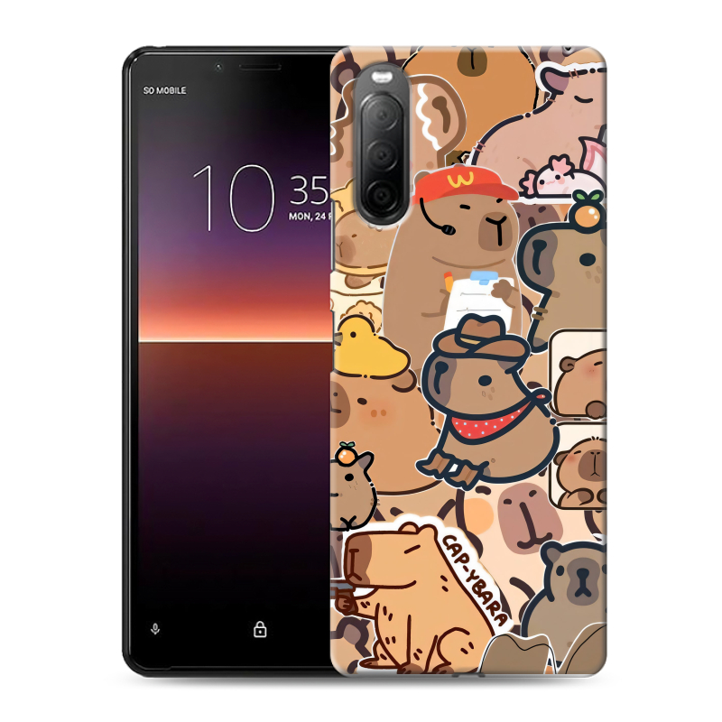 Силиконовый чехол на Sony Xperia 10 II с принтом капибара Силиконовый чехол на Sony Xperia 10 II с принтом капибара