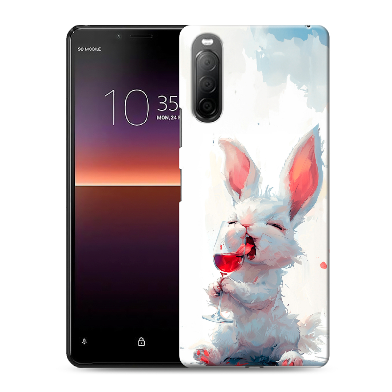 Силиконовый чехол на Sony Xperia 10 II с принтом кролик зайчик Силиконовый чехол на Sony Xperia 10 II с принтом кролик зайчик