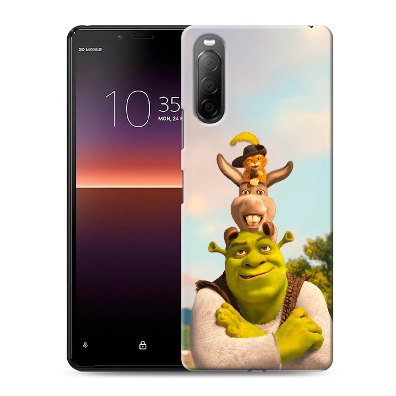 Силиконовый противоударный чехол на Sony Xperia 10 II с принтом Шрек Shrek Силиконовый противоударный чехол на Sony Xperia 10 II с принтом Шрек Shrek