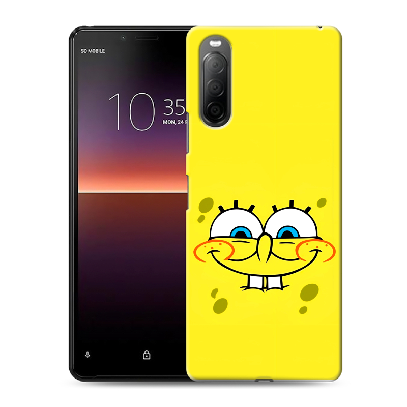 Силиконовый чехол на Sony Xperia 10 II с принтом спанчбоб спанч боб Силиконовый чехол на Sony Xperia 10 II с принтом спанчбоб спанч боб