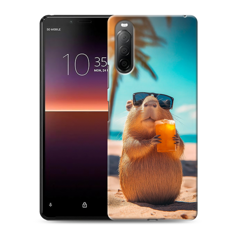 Силиконовый чехол на Sony Xperia 10 II с принтом Капибара Силиконовый чехол на Sony Xperia 10 II с принтом Капибара