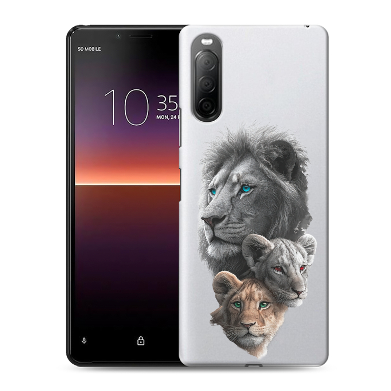 Силиконовый чехол на Sony Xperia 10 II с принтом Львы Силиконовый чехол на Sony Xperia 10 II с принтом Львы