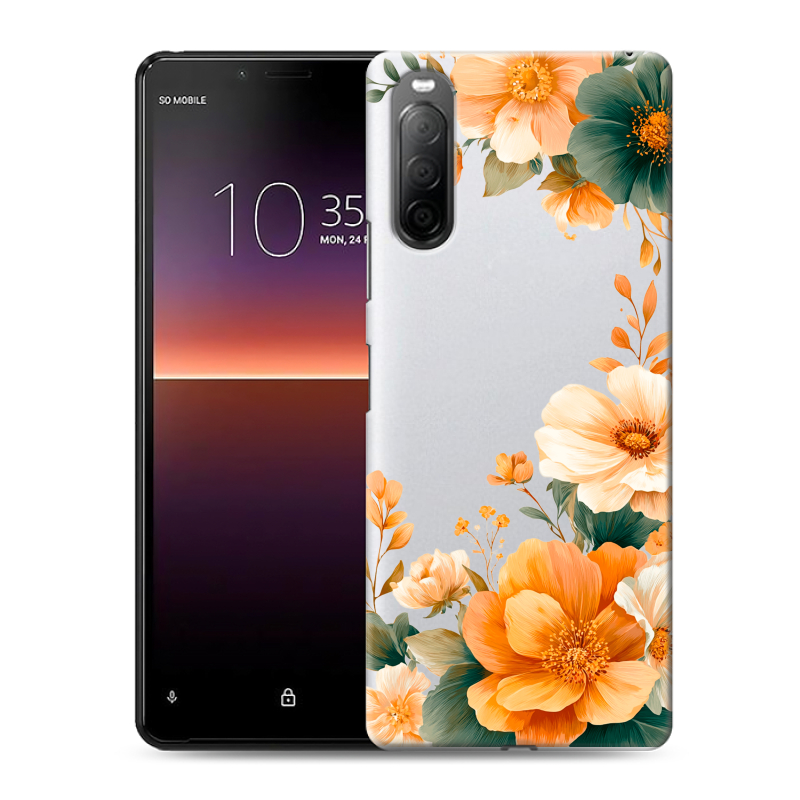 Силиконовый чехол на Sony Xperia 10 II с принтом Цветы принт Силиконовый чехол на Sony Xperia 10 II с принтом Цветы принт