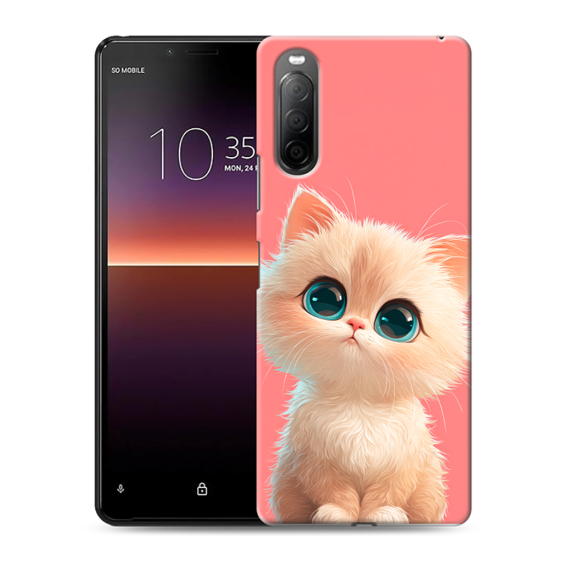 Силиконовый чехол на Sony Xperia 10 II с принтом Розовый котенок Силиконовый чехол на Sony Xperia 10 II с принтом Розовый котенок