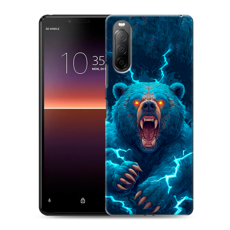 Силиконовый чехол на Sony Xperia 10 II с принтом Медведь Силиконовый чехол на Sony Xperia 10 II с принтом Медведь